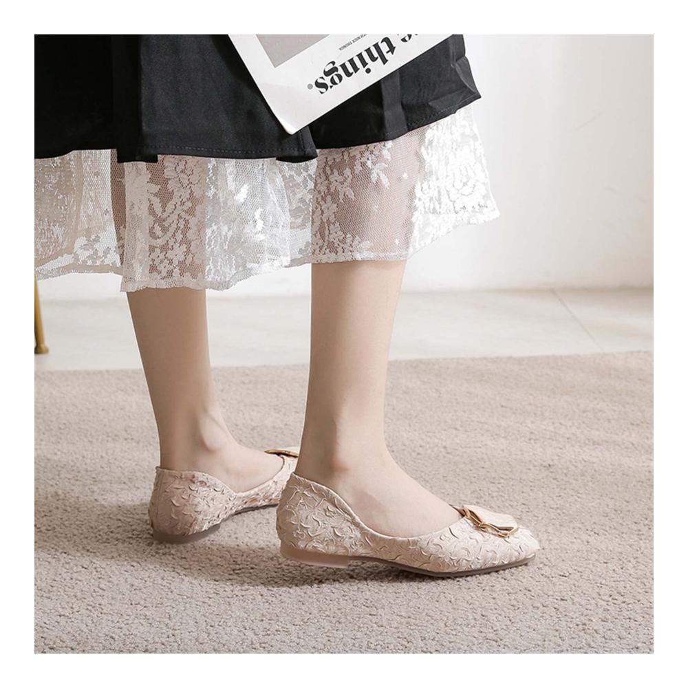Erstaunliche Ballerinas Quadratische Zehen weiche Sohle mühelos und stilvoll! Damen Kleid Schuhe für Ballett und Spaziergänge einfach reinschlüpfen