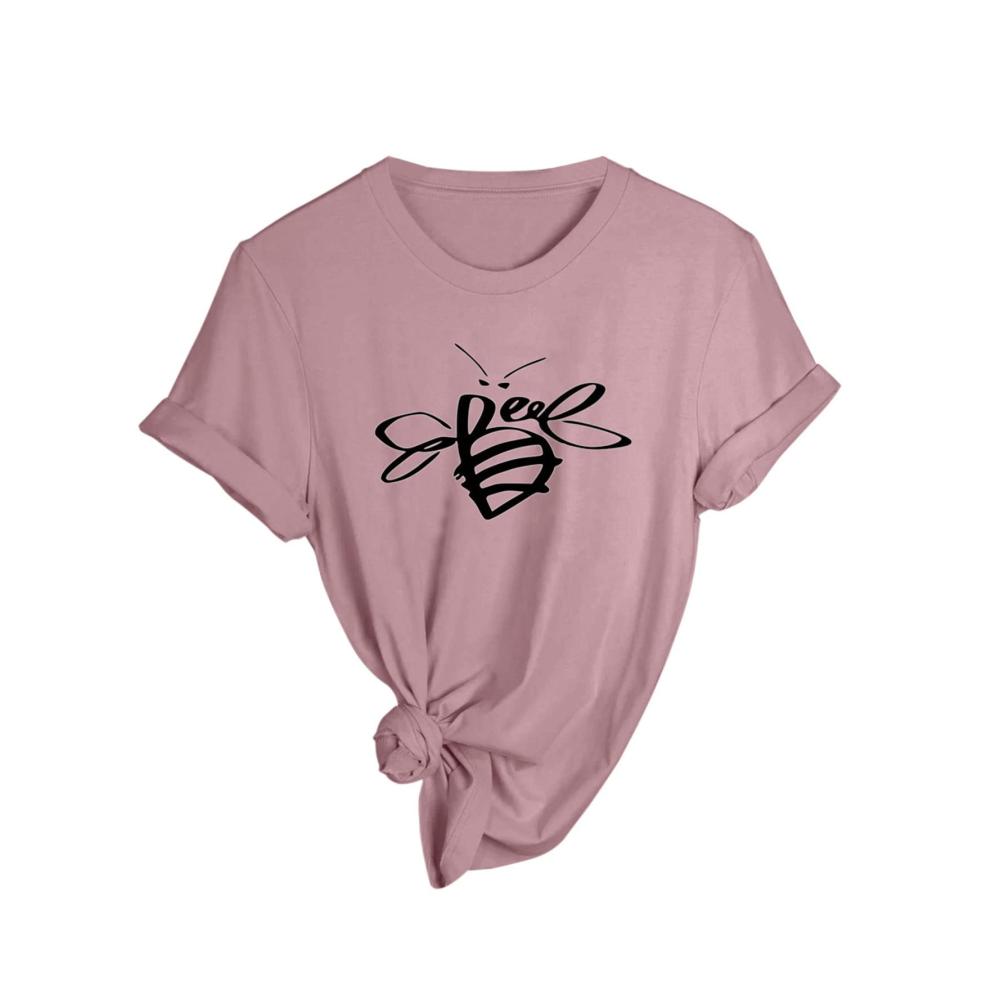 Entzückendes Damen T-Shirt mit Bienenprint - Perfektes Oberteil für Bienenliebhaberinnen - Sommerliche Kurzarmmode für Mädchen und Frauen - Ein Must-have für den Imkerei-Look