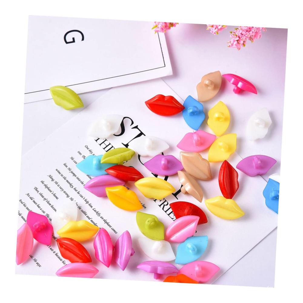Entdecken Sie die Vielfalt der Click-Buttons 100er Packung mit Sicherheitsaugen farbigen Lippenformen und mehr für DIY Nähen Scrapbooking und Schmuckgestaltung