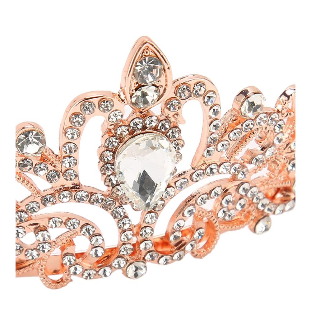 Schimmernde Roségold-Diademe Die ultimative Wahl für Hochzeitsprinzessinnen! Exquisite Brautkrone als glamouröse Halloween-Dekoration. Jetzt sichern