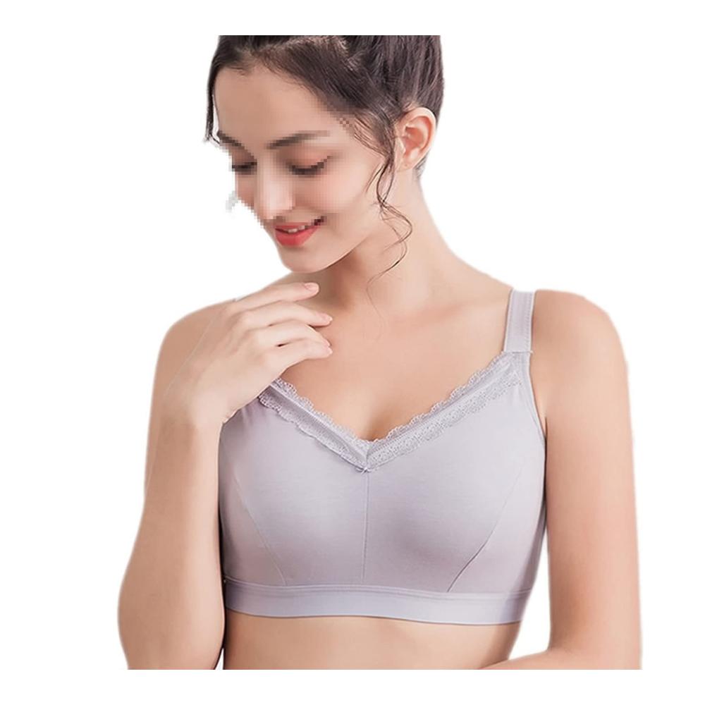 Attraktiver Komfort Hochwertige Baumwoll-Mastektomie-BHs für Frauen & Senioren mit Silikon-Brustprothesen - Volle Abdeckung ultimative Unterstützung! (Farbe Grau Größe 95/42B