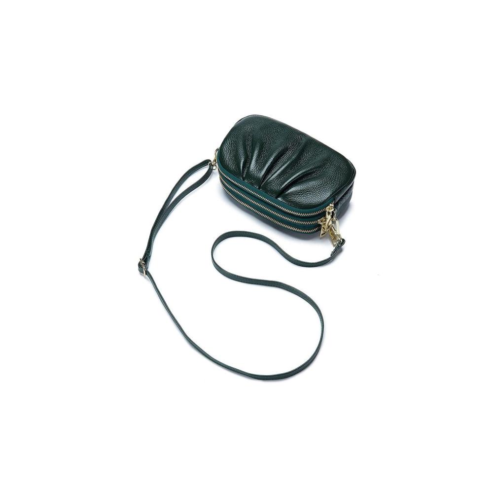 Einzigartige Damen Umhängetasche | Stilvolle Dreischicht Ledertasche | Praktische Crossbody Tasche für Frauen | Exklusives Design in Schwarz