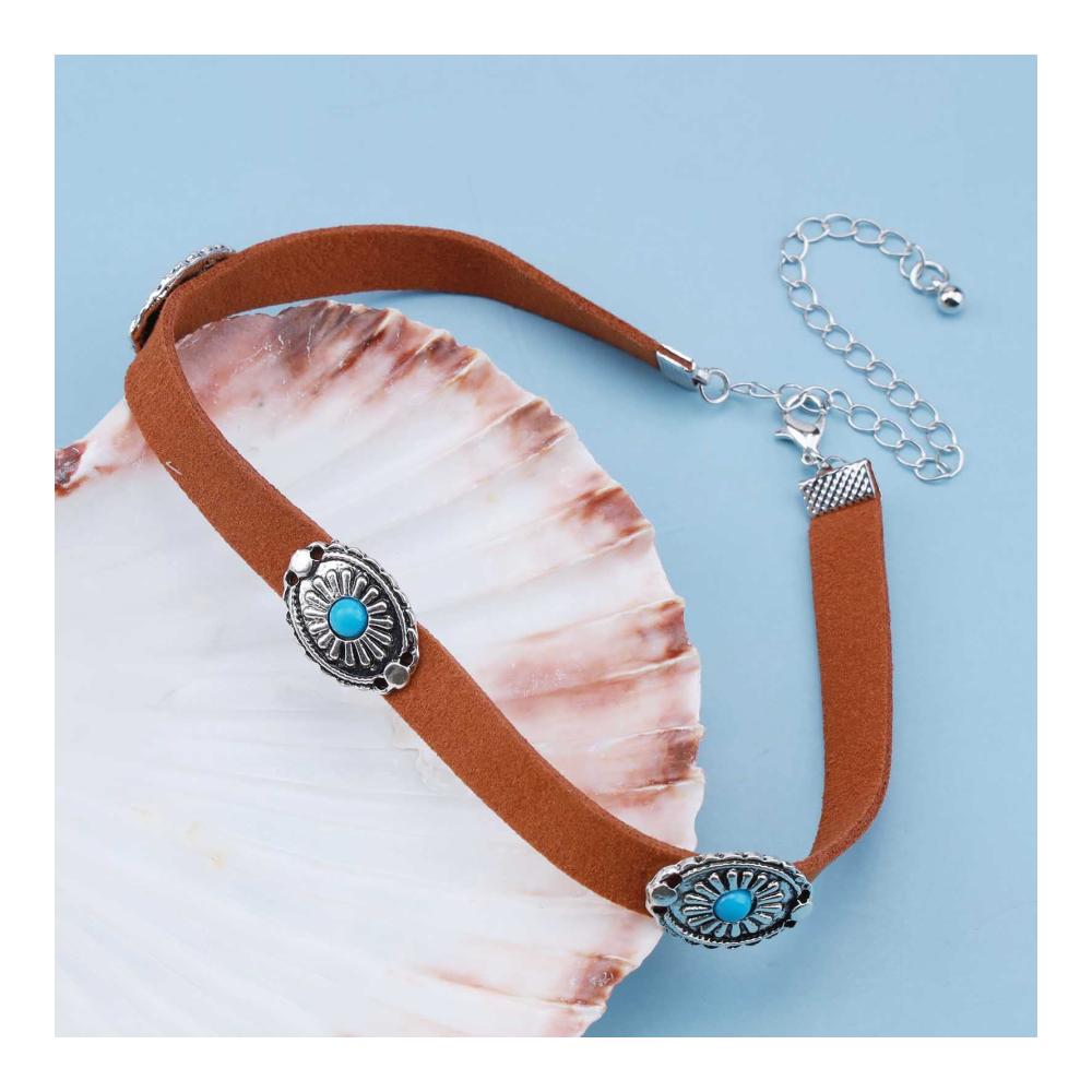 Die Allerweltsschönsten Ketten Allereya Böhmenscher Türkis-Lederschmuck für den authentischen Native-American-Look