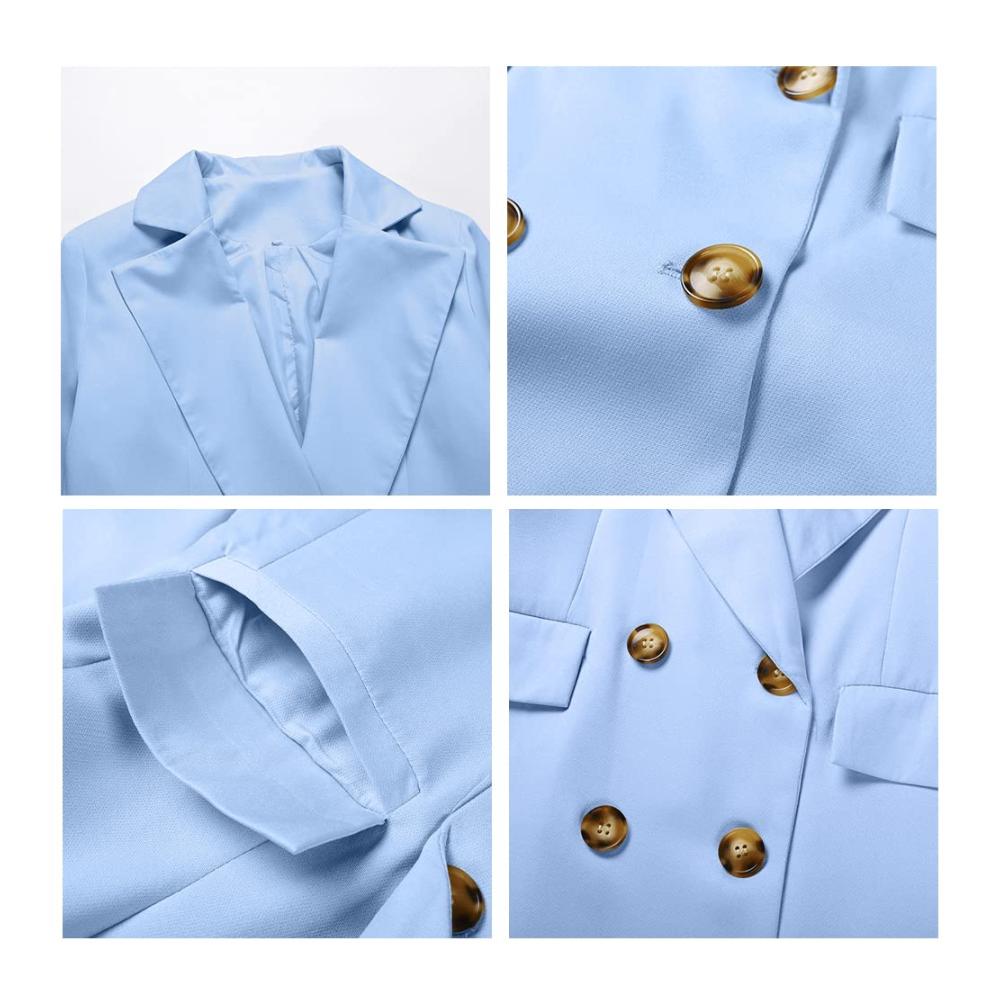 Stilvoller Damen-Blazer Eleganz neu definiert! Klassischer Zweireiher mit langen Ärmeln für einen souveränen Business-Look. Perfekt für Büro und Freizeit