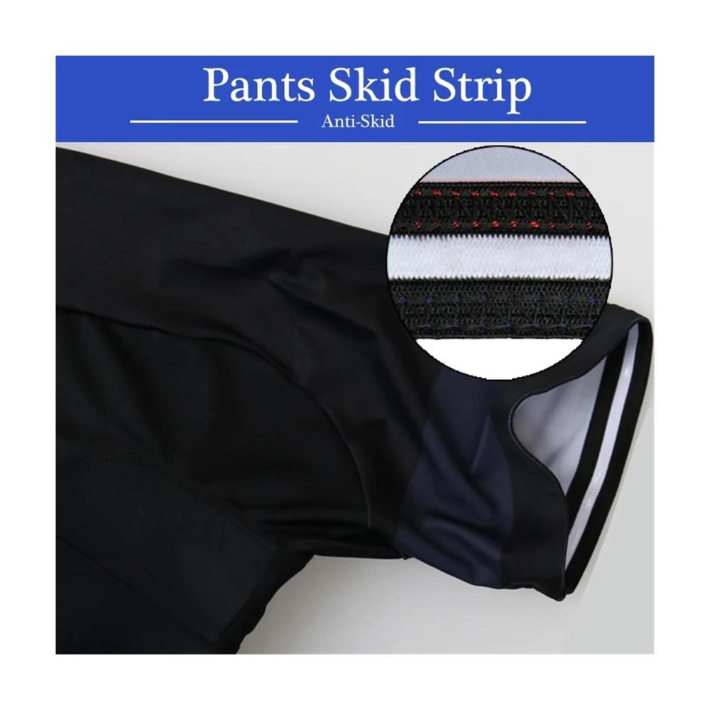 Sommer-Latzhosen Bequeme 3/4-Reitshorts für Herren/Damen | Schwarze Fahrrad-Trägerhose mit 7-Punkte-Design | Ideale Outdoor-Radhose für alle Aktivitäten (Größe XXXL