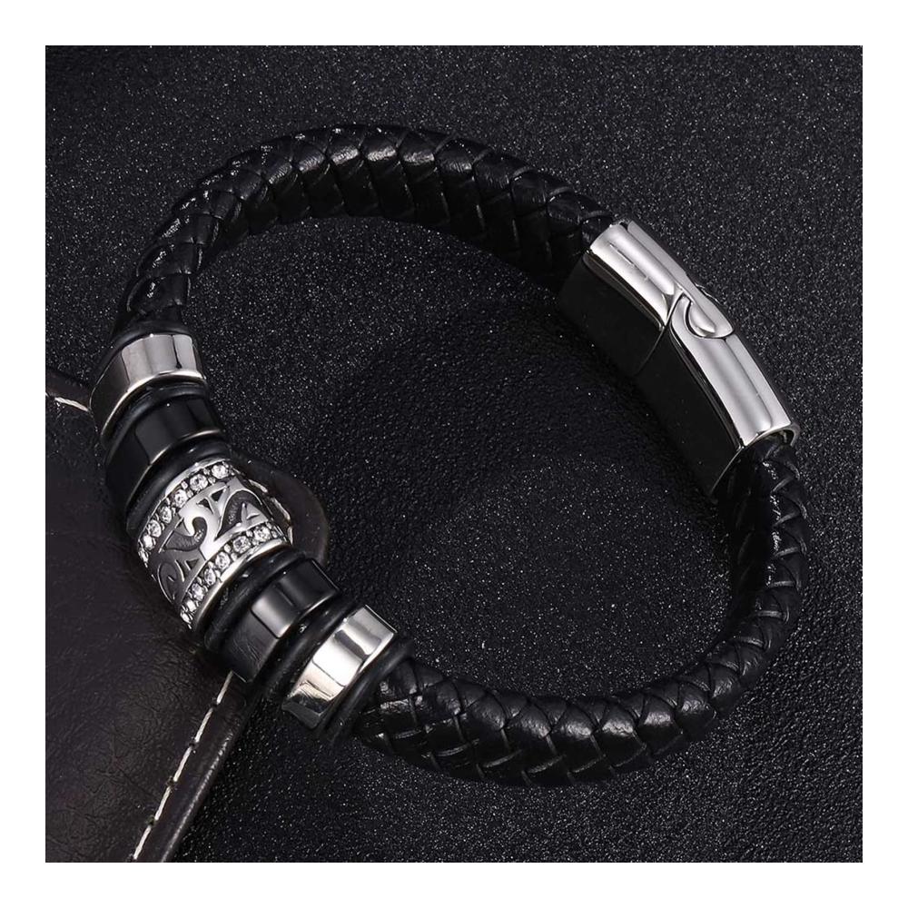 Edles Edelstahl-Armband mit Löwenkopf-Motiv | Magnetischer Verschluss | Perfektes Geschenk für Paare | Männerarmband | Symbol für Stärke und Mut
