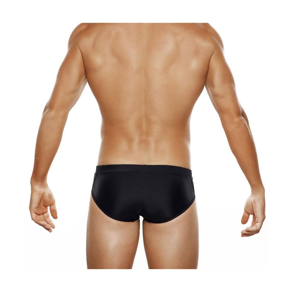 Stilvoll und bequem Herren Badehosen in Schwarz mit Mesh-Seiten Bikini-Schnitt und Schwammpolstern - perfekt für den Sommer im Schwimmbad! Entdecke jetzt