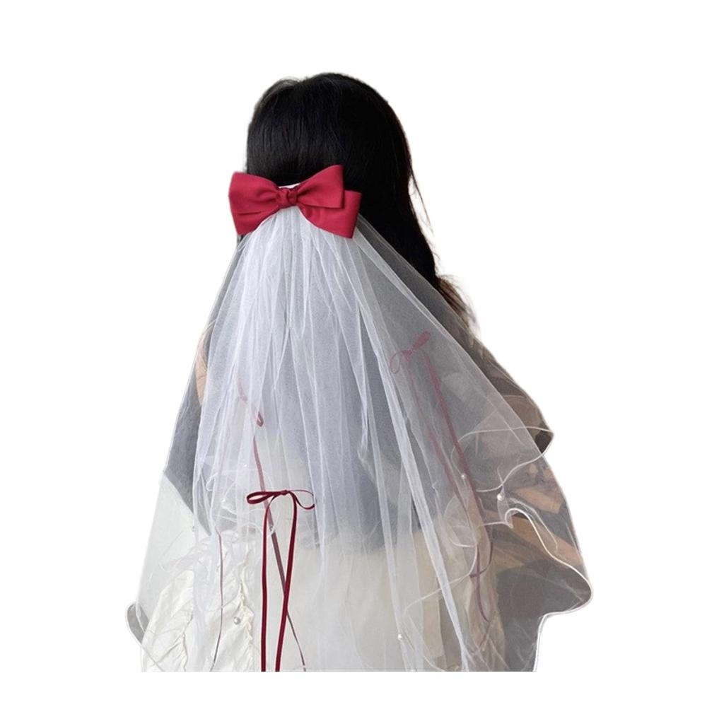 Gothic Schwarzer Hochzeits-Doppelschleier Kopftücher für Braut und Bachelorette Party