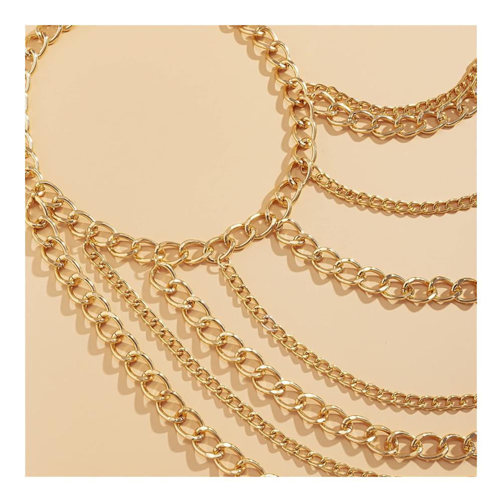 Entdecke den Glamour Modische Körperkette mit goldenem Glanz für die Dame von heute! Exquisites Schulter-Schmuckstück als Festivalgeschenk