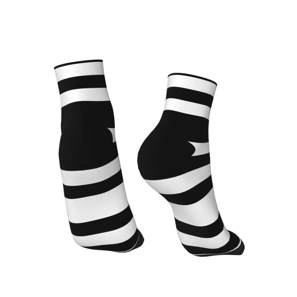 Knöchelhohe Socken Gemütliche und modische Socken für Damen und Herren mit Streifenmuster in Schwarz und Weiß