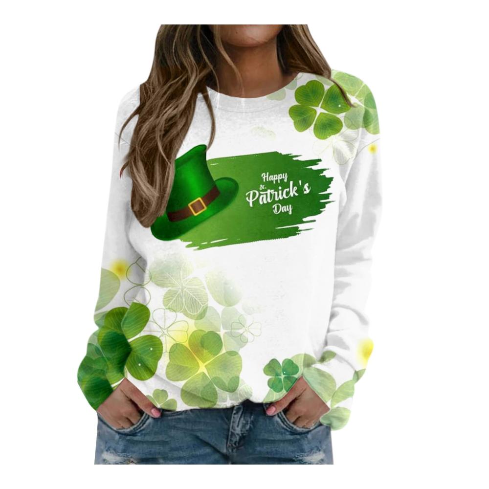 Entzückender St. Patricks Day Pullover! Grünes Sweatshirt mit irischem Kleeblatt-Druck für Damen. Perfekt für Herbst und Winter. Stilvoll und gemütlich