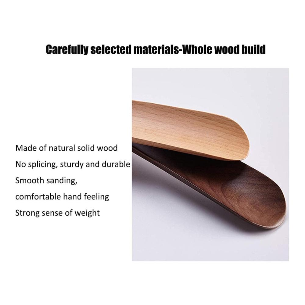 Entlasten Sie Ihre Füße mit Eleganz und Komfort Premium-Holz-Schuhlöffel mit langem Griff und Rindslederband ideal für Kinder und Senioren. Glatt und mühelos einsteigen