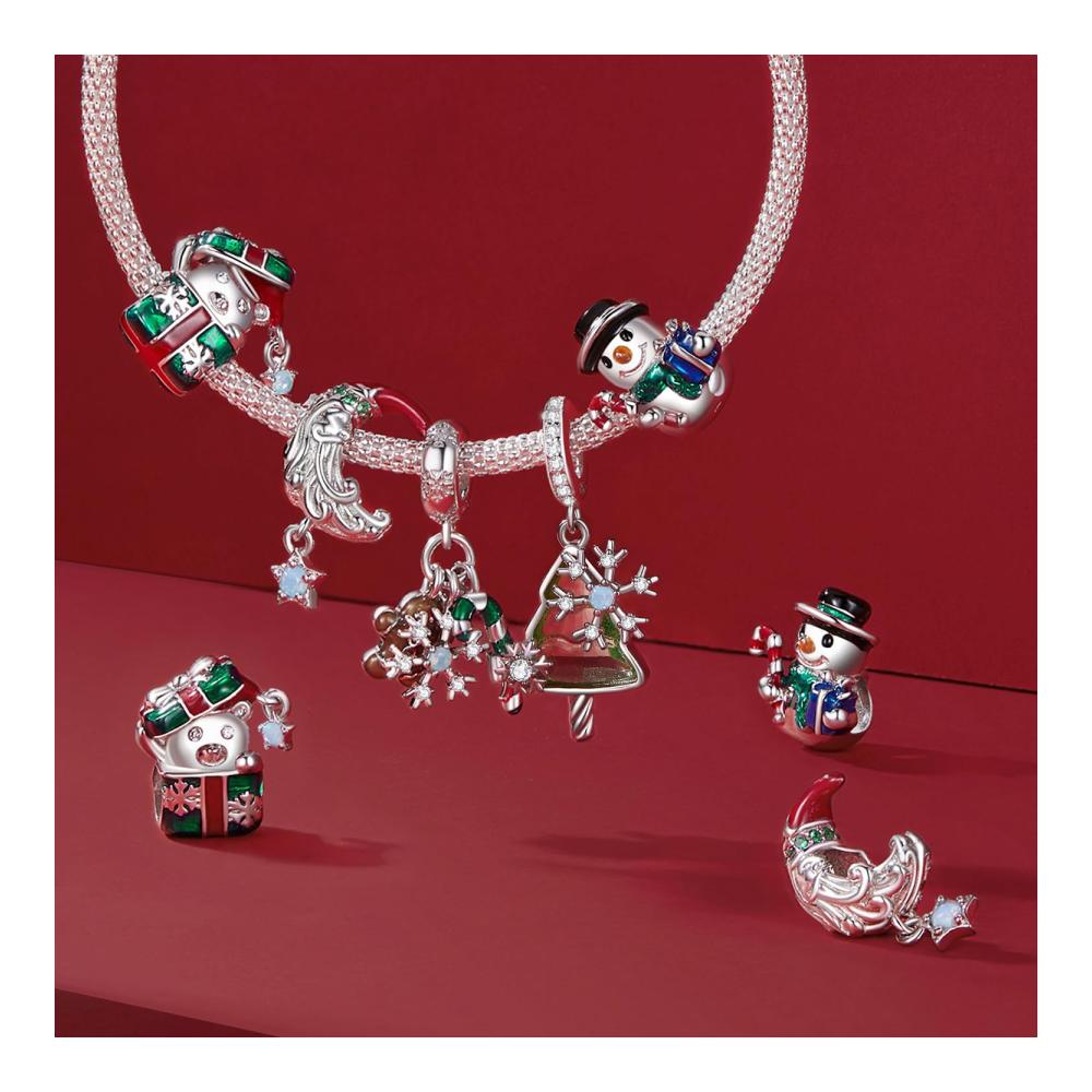Entdecken Sie zauberhafte Bead Charms NINGAN 925 Sterling Silber Perlen-Anhänger für Damenarmband - Perfektes Weihnachtsgeschenk mit Schneemann und Schneeflocke Motiven für Kinder