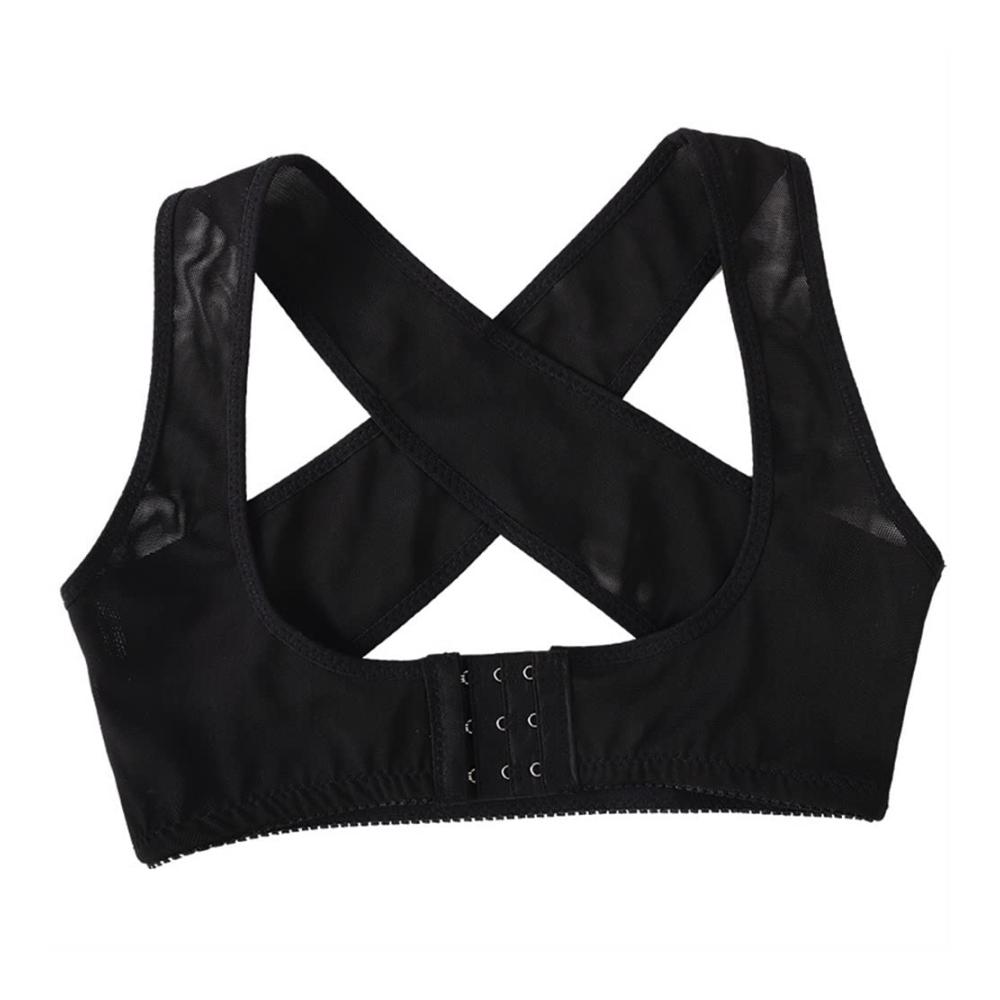 Shape your Tops Frauen Brust Haltung Korrektur Gürtel - Unsichtbares Body Shaper Korsett für Rücken- und Schulterunterstützung - Atmungsaktive Frontverschluss-Brustunterstützungsweste in Schwarz