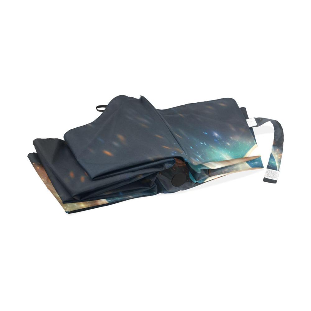 Abstrakte fliegende Delphine Kunst-Regenschirm UV-Schutz Taschenschirm Automatik Nylon Beschichtung Kind Jungen Mädchen Frauen Reise Leicht Kompakt Schirme Geschenk