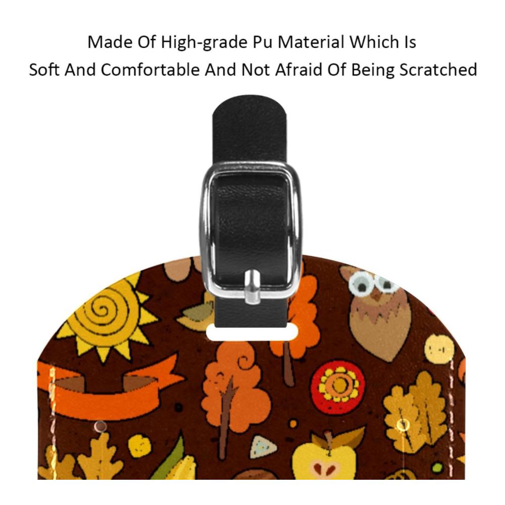 Entdecken Sie stilvolle Reisebegleiter Hochwertige PU-Leder Koffer- & Taschenanhänger. Personalisierbar ideal für Reisende. Bunte Thanksgiving-Objekte. 2 Stück