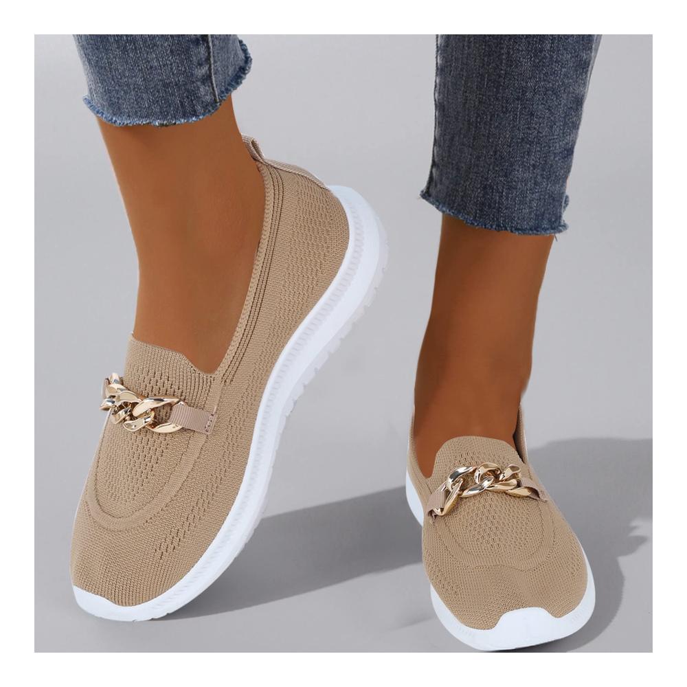 Entdecke die ultimativen Straßenlaufschuhe Damen Sneaker Slip On Sportschuhe mit Kette. Leichte atmungsaktive Schlupfschuhe für Komfort und Stil. Ideal für Freizeit Outdoor und Walking
