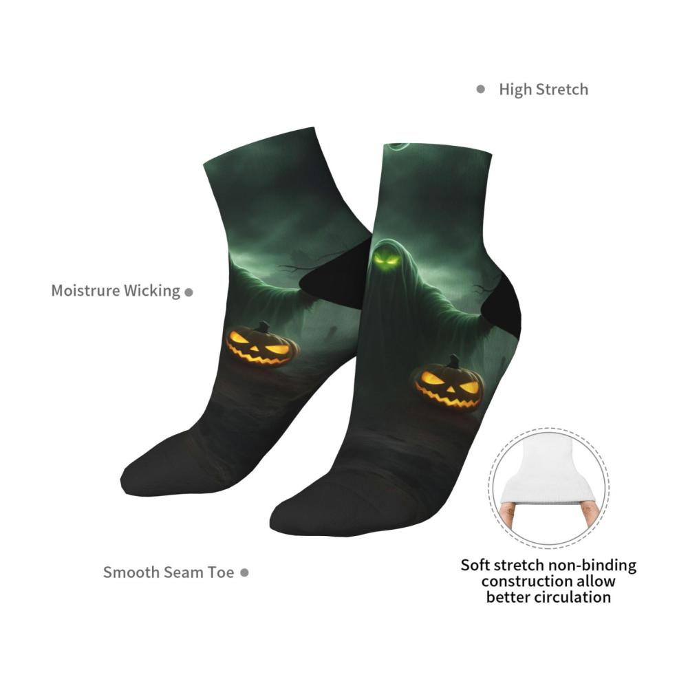 Herbst Socken Knöchelsocken Halloween Horror Kürbis Geister Halloweensocken Damen Trendy College Outdoor Bequem Casual One Size
