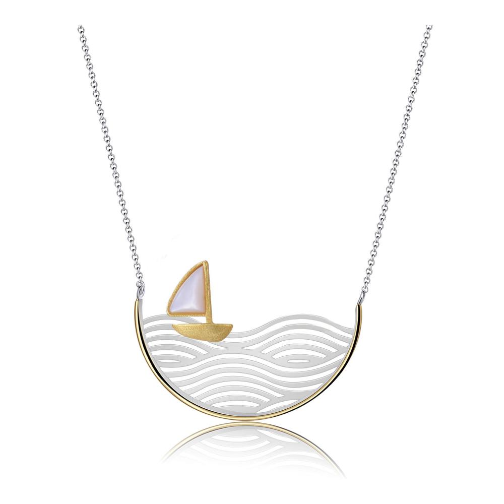 Einzigartige Handgemachte Segelboot Halskette aus 925er Sterling Silber - Exquisite Ketten für Frauen - Ideales Valentinstagsgeschenk - Glanzvoller Schmuck für besondere Momente