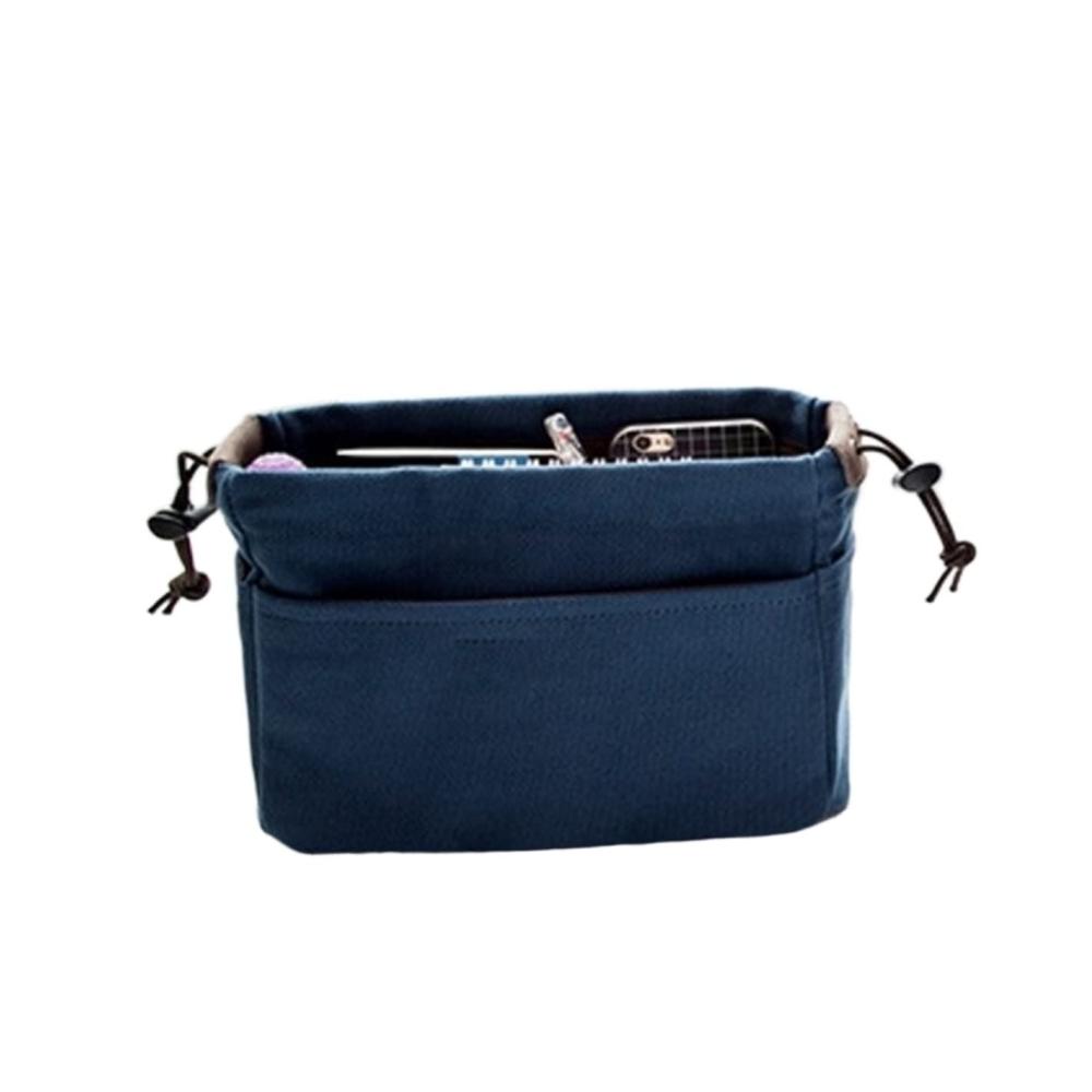 Effizienter Taschenorganizer Canvas-Geldbörse mit Fächern für Handtaschen. Makeup-Organizer-Einsatz für perfekte Ordnung und Stil. (Farbe Groß Blau