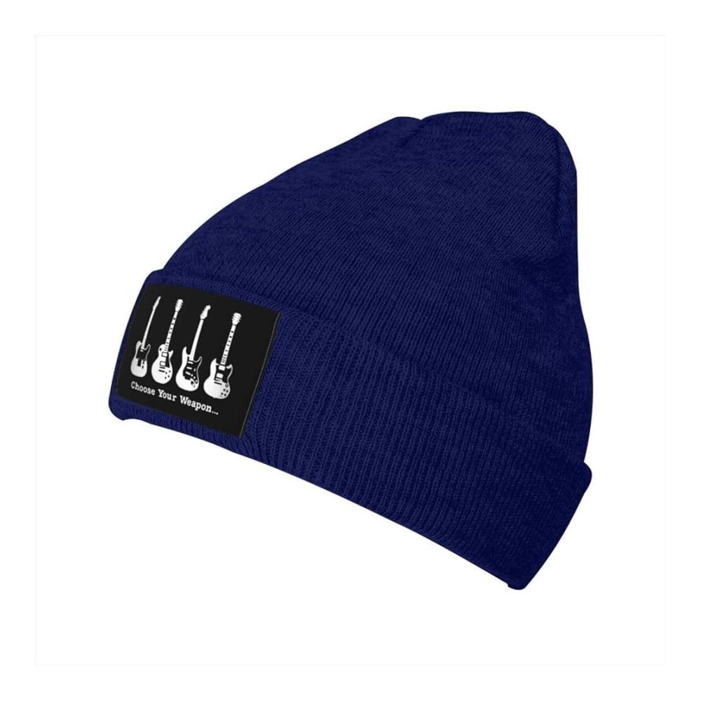 Beherrschen Sie den Winter Stilvolle Strickmützen für ultimativen Komfort und Wärme | Unisex Skater- und Skifahrer-Mützen | Musik-Gitarren-Schädel-Cap