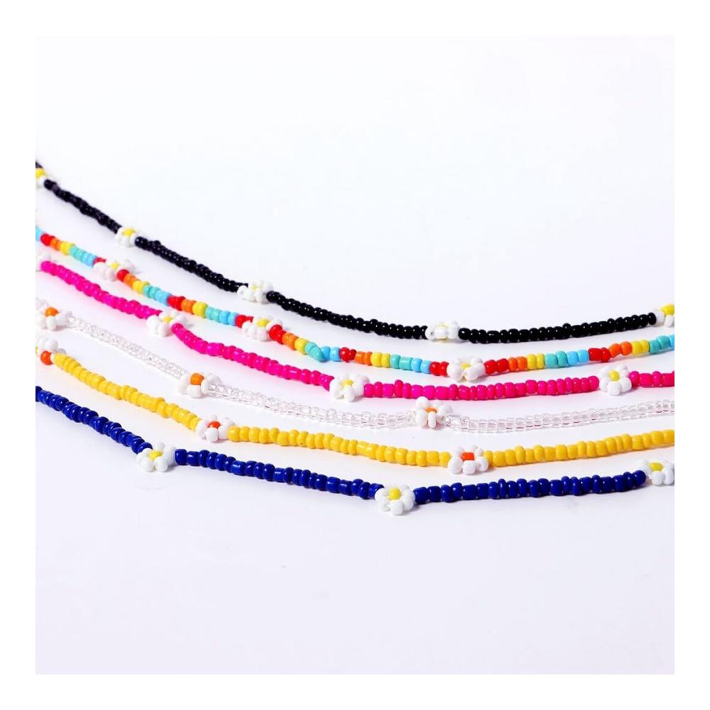 Trendige Brillenbänder & -ketten Bunte Perlenkette dekorativ & leicht mit Blumenmotiv. Perfekt für Sonnenbrillen. Modisch lang & Mehrfarbig. Einheitsgröße
