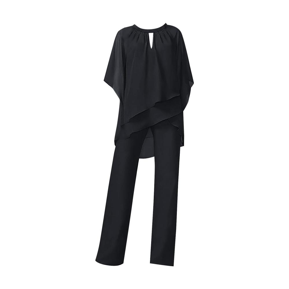 Einzigartiger Charme Damen Hosenanzug-Ensemble mit Tüll- und Chiffon-Akzenten. Elegant und Vintage perfekt für Cocktailpartys und festliche Anlässe. Entdecken Sie dieses 2-teilige Set jetzt