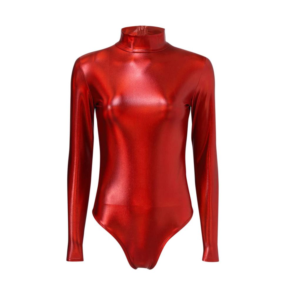 Glänzendes Ballettanzug Damen Langarm Bodysuit Perfekter Tanzbody für Eleganz & Komfort! Metallic Leotard für Damen Stilvoll und bequem ideal für Ballett und Tanz. Jetzt erhältlich