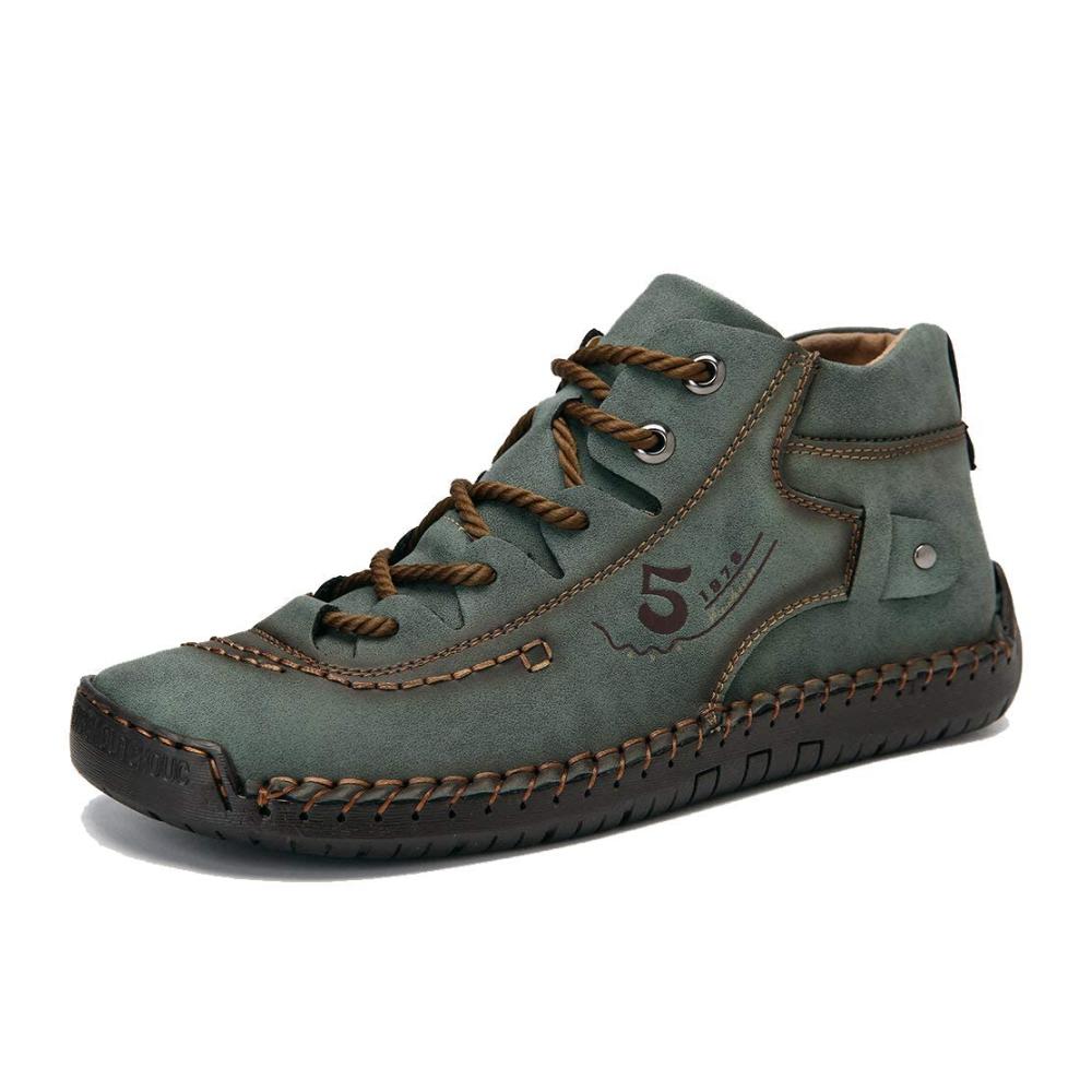 Ultimativer Komfort für Trekking- & Wanderschuhe Herren-Freizeitschuhe aus grünem Samt Handnähte Schnürung für 41 1/3 EU. Perfekt für Autofahren und Reinschlüpfen