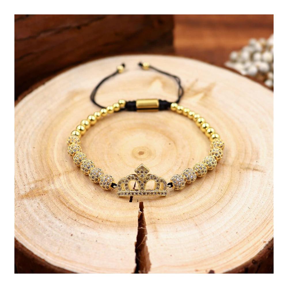 Armband DamenZirkonia eingelegte Krone Messing Kupfer Perlen Armreif Schmuck Armbänder & Armreifen verstellbares Teleskop Armband