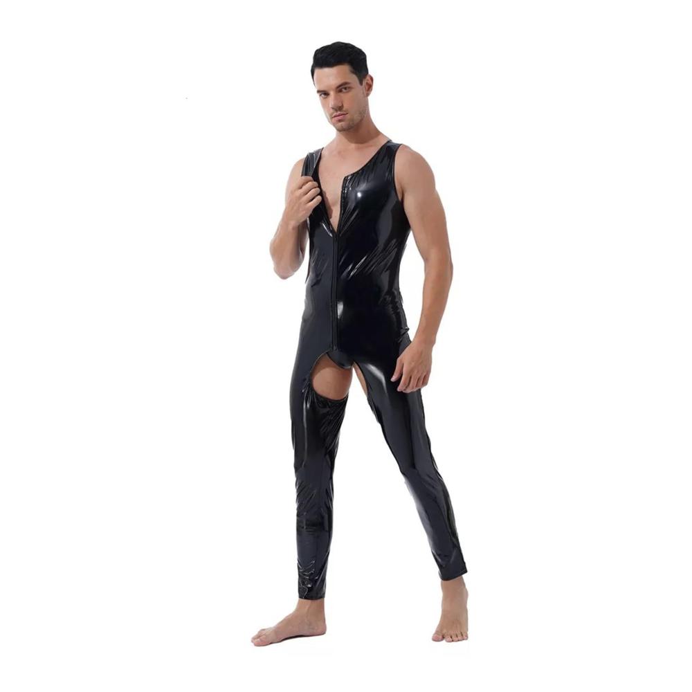 Entdecke den ultimativen Style Männer Overalls - Glänzend Enganliegend & Unwiderstehlich! Perfekt für Nachtclubs Bühnen & mehr