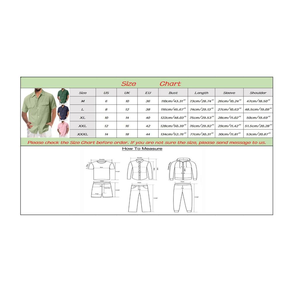 Poloshirt Herren Kurzarm Leinen Button Down Sommerhemden Gestreift Regular Fit Freizeit Casual Hemd Retro Urlaubshemd Strandhemd Einfarbig Bügelleicht Atmungsaktiv Weich