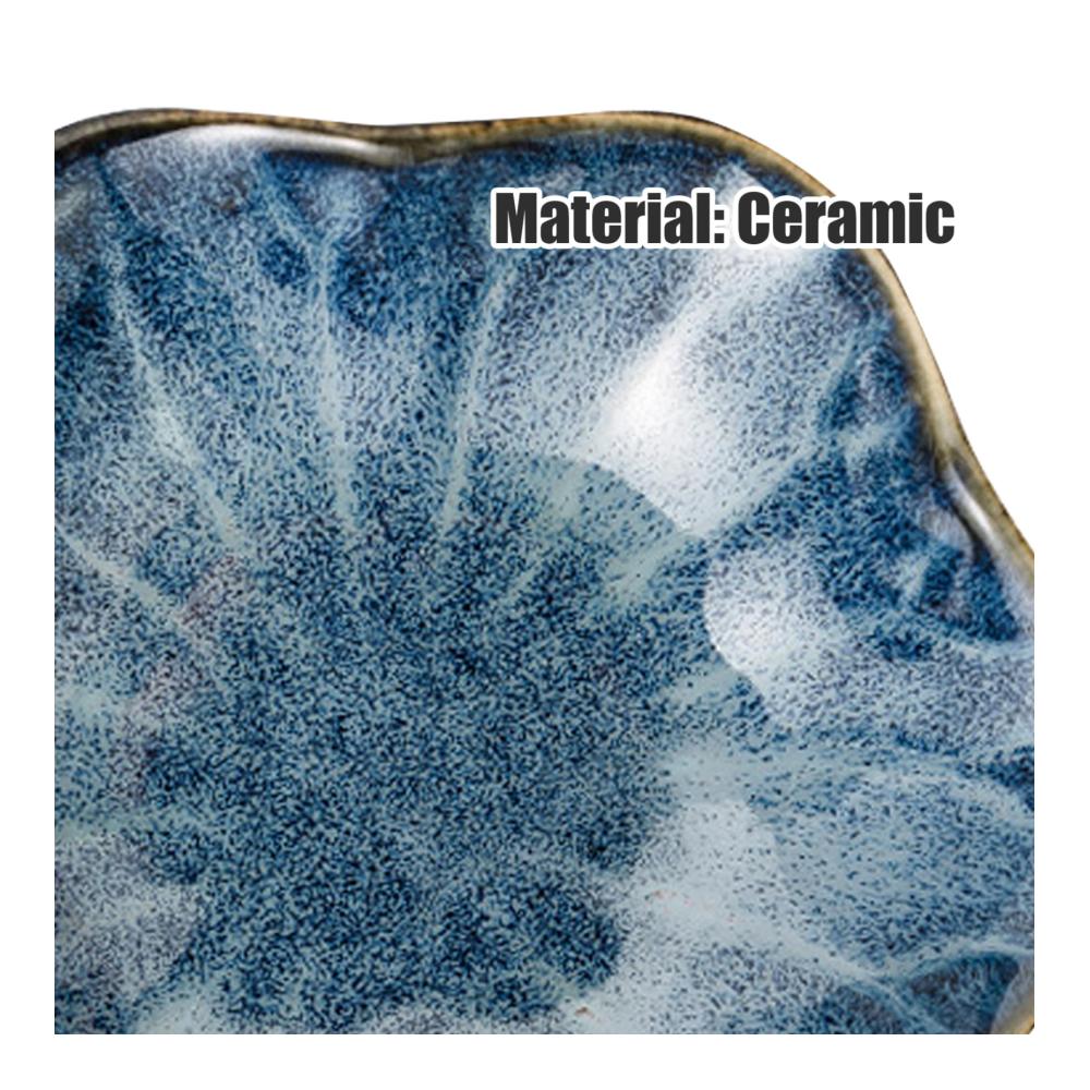 Exklusives Lotusblatt-Design Keramik Schmucktablett Stapelbar Dekorativer Schmuckteller für Ringe Halsketten Saucen-Dip-Schalen - 109 x 39 cm - Blau