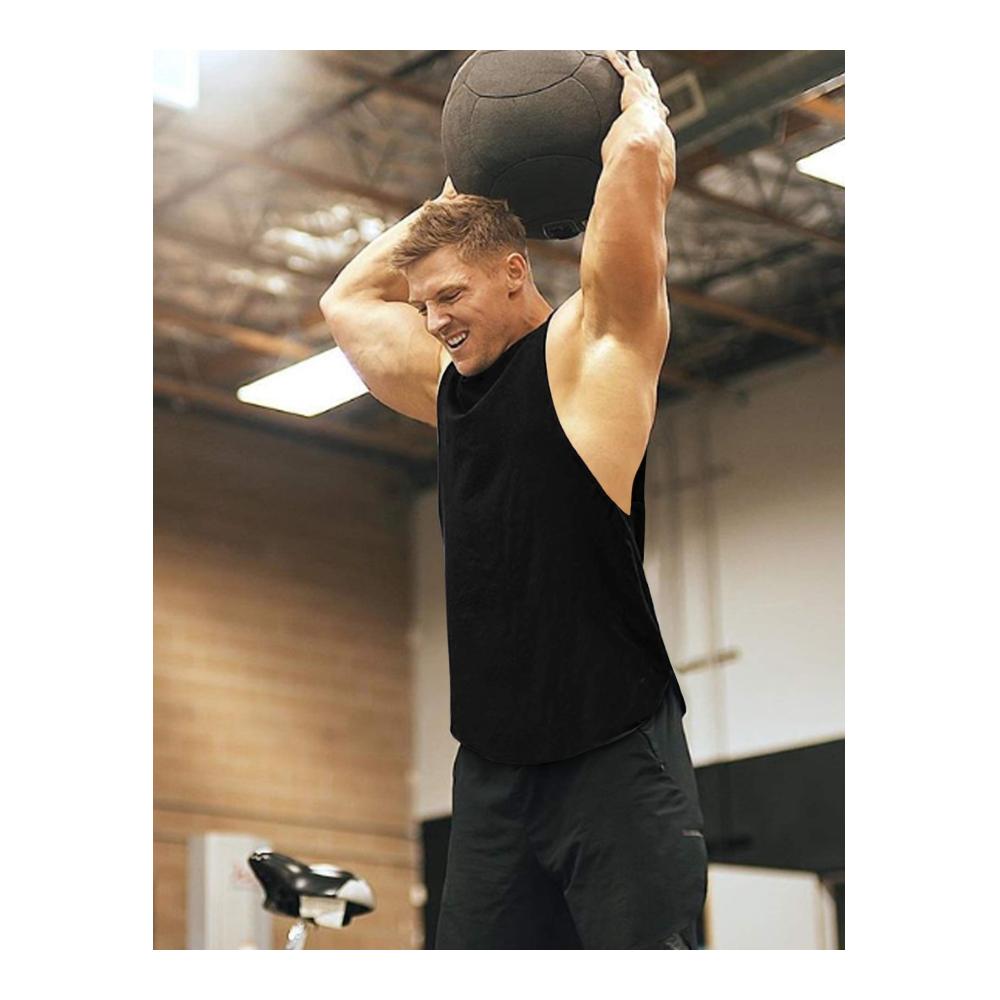 Attraktives 3er Pack T-Shirts für Herren Ärmellose Muskelshirts für Fitness & Sport. Ideal für Gym & Training. Schwarz/Weiß/Blau Größe S inklusive