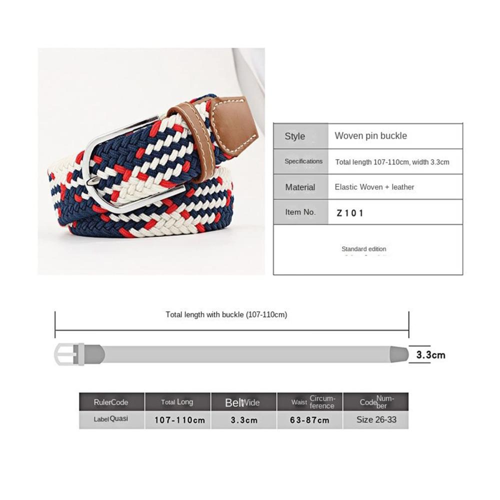 Einzigartiger gewebter Dornschließe-Gürtel Elastisches erweiterbares Stretch-Leinwandmaterial für lässige Herren- und Damengürtel. Entdecke den Komfort
