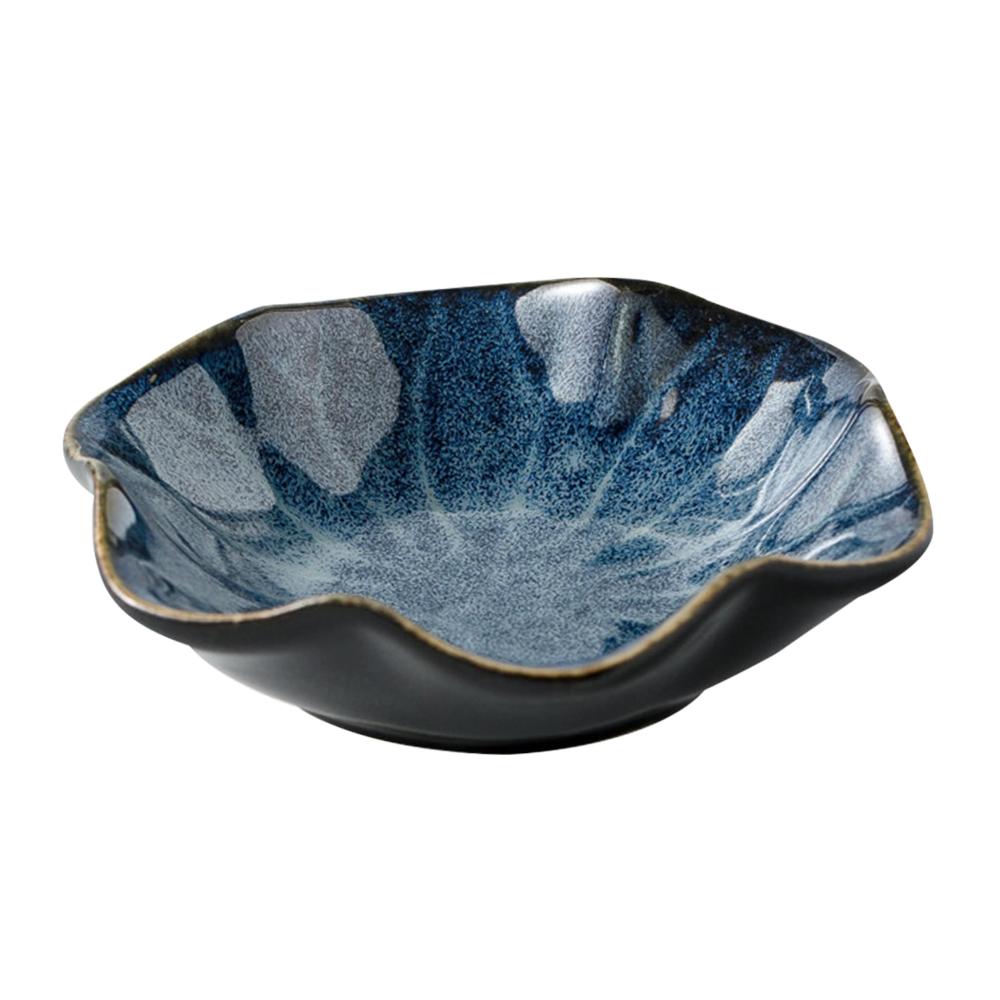 Exklusives Lotusblatt-Design Keramik Schmucktablett Stapelbar Dekorativer Schmuckteller für Ringe Halsketten Saucen-Dip-Schalen - 109 x 39 cm - Blau