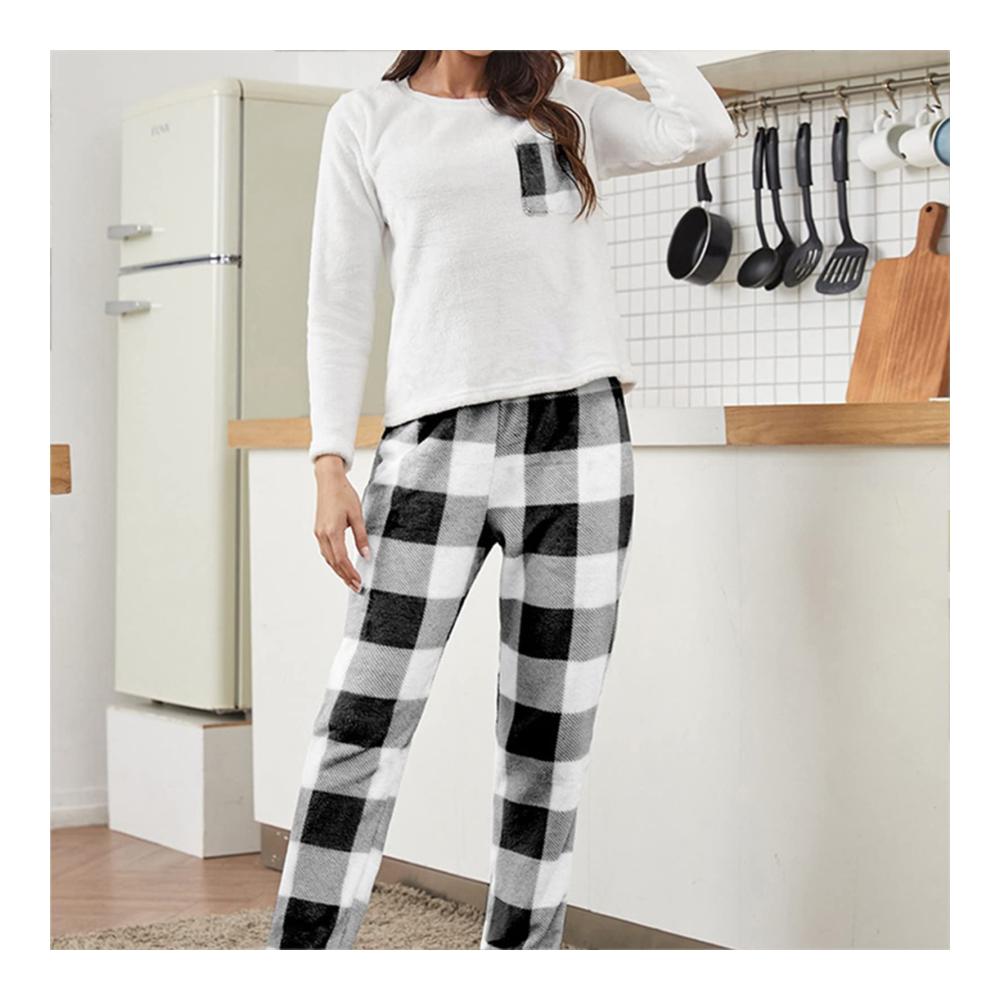 Bequemer Winterpyjama für Damen - Langarm Flanell Set weiche Karierte Pyjamahose ideal für gemütliche Abende - Jetzt auf  entdecken
