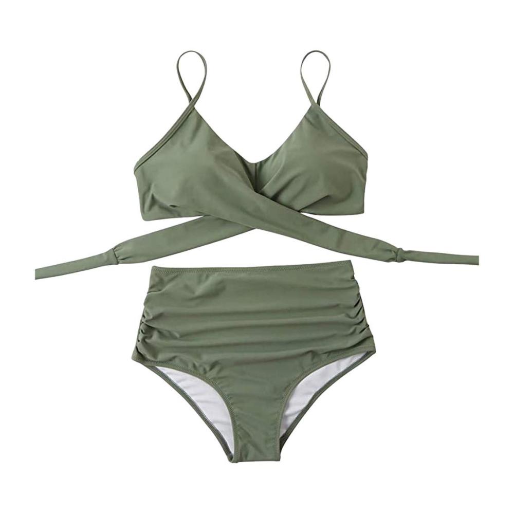 Bikini-Sets Damen Sexy Boho Tankini mit Push-Up-Effekt und hoher Taille - Attraktiver Badeanzug Set für Damen - Quadratische Uhren für Herren