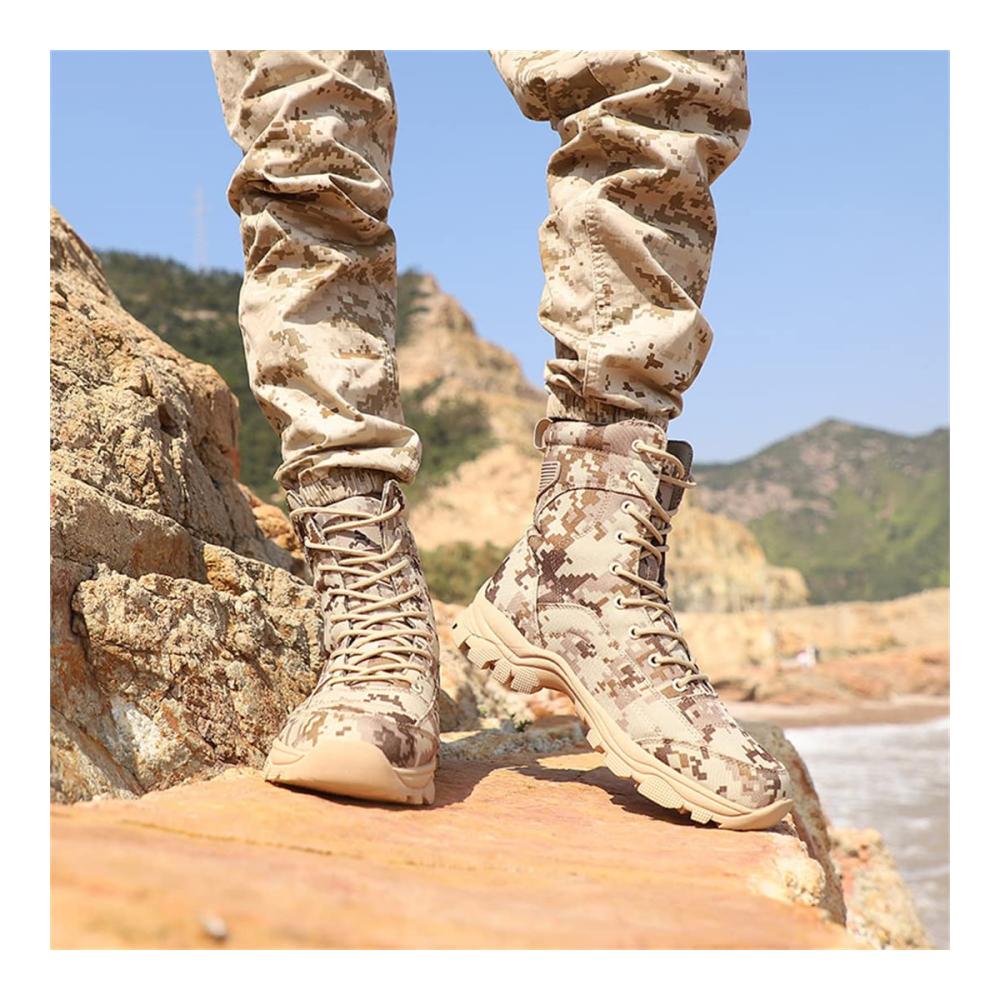 Ultimative Militär & Taktische Trainingsstiefel Hensftods Outdoor Desert Camo Leder Warm & Verschleißfest - Perfekt für Wandern und Klettern