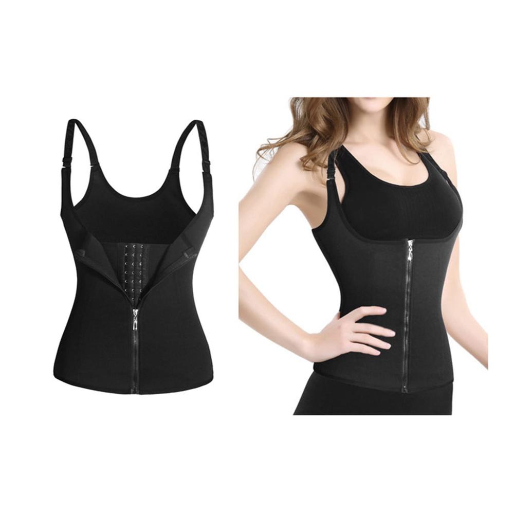 Formgebendes Korsett Rückenunterstützung schlanker Look! Hochwertiges Damen Korsett mit Reißverschluss vorne für Fitness und Taille-Training. In Schwarz. Erreiche deine Ziele stilvoll