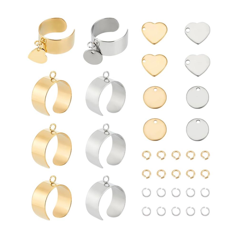 Entzückender Edelstahl Damenring Verstellbarer Fingerring mit Hundepfoten-Anhänger. Ideale Basis für DIY-Ringschmuck! Gönnen Sie sich heute stilvolle Ringe