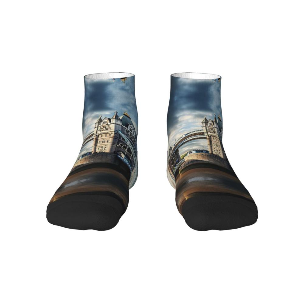 Knöchelsocken mit modischen Mustern – Historic Old Tower Bridge London – Socken im Großhandel für Damen und Herren eine Einheitsgröße für alle