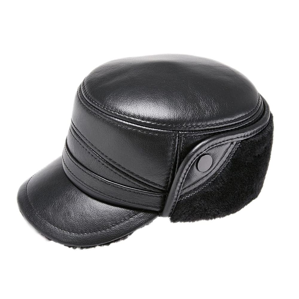 Stilvolle Icegrey Herren Fliegermütze aus PU Leder mit Warmfutter und Kunstpelzbesatz - Perfekte Wintermütze für maximalen Komfort und Stil