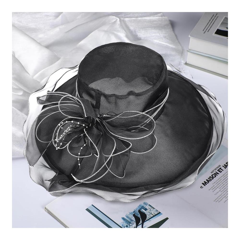 Eleganter Kirchenhut mit verstellbarem Organza-Fascinator für Damen Perfekt für Braut Hochzeiten Teepartys und formelle Anlässe