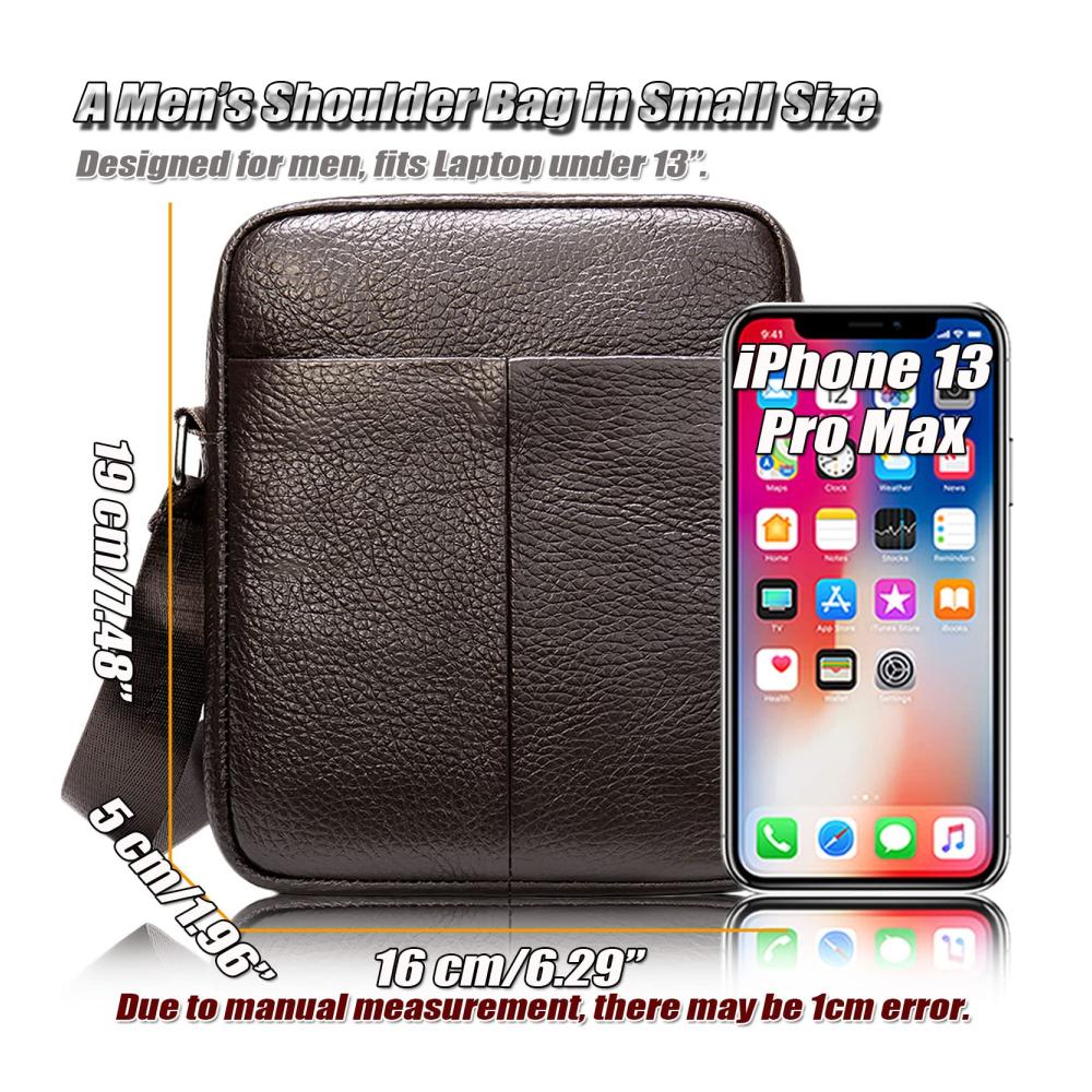 Luxuriöse Schultertasche aus Narbenleder für Herren | Exklusive Business- & Handy-Tasche | Stilvolle Messenger-Tasche | Hochwertige Herrentasche
