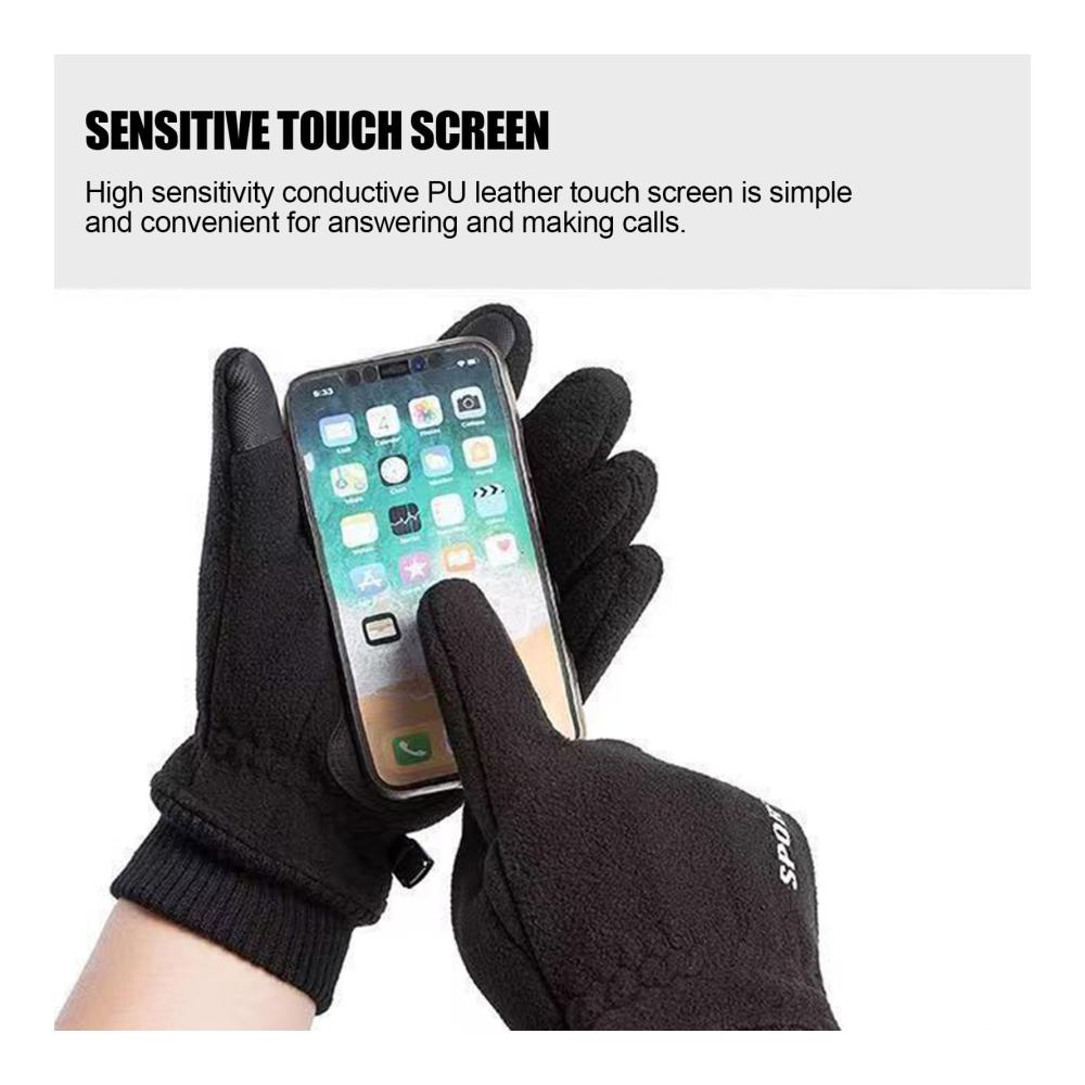 Sichere Herren-Sporthandschuhe für den Winter - Wasserdicht & interaktiver Touchscreen - Dicke langlebige Wärme für extreme Kälte