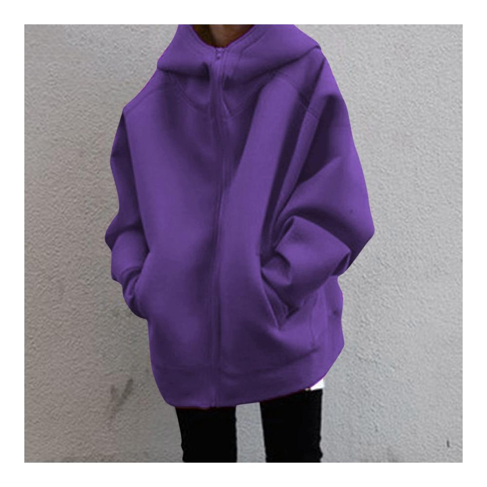 Attraktiver Damen-Kapuzenpullover Kuscheliger Fleece-Sweater mit Reißverschluss für Komfort und Stil. Perfekt für lässige Outfits