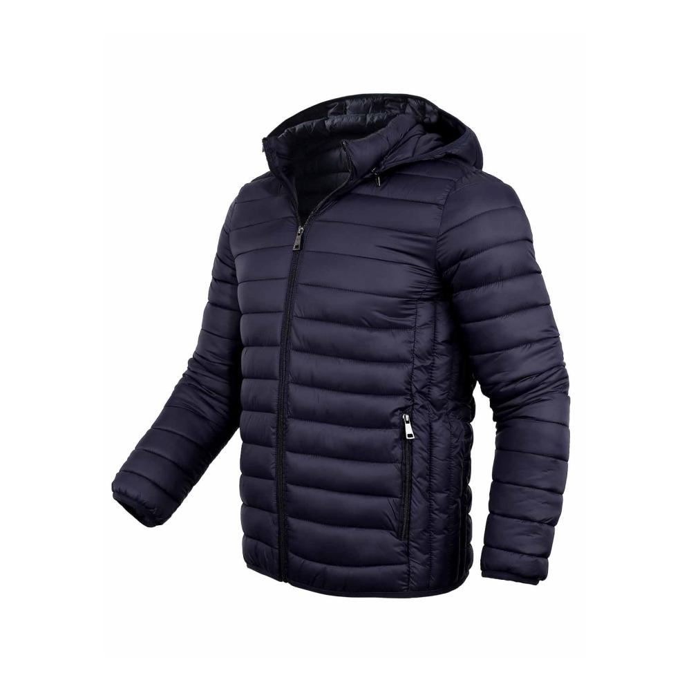 Stilvoll und Warm Hochwertige Daunenjacke für Herren - Leicht wasserabweisend und packbar - Perfekt für den Winter - Marineblau Größe M