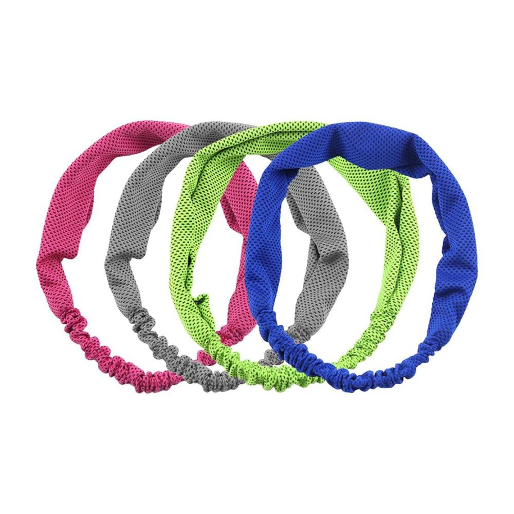 4-er Pack Sportive Haarbänder mit einzigartiger Verdampfungskühlung Tumnea Sport-Stirnbänder aus atmungsaktivem Material schweißabsorbierend für schnelle Abkühlung und Linderung