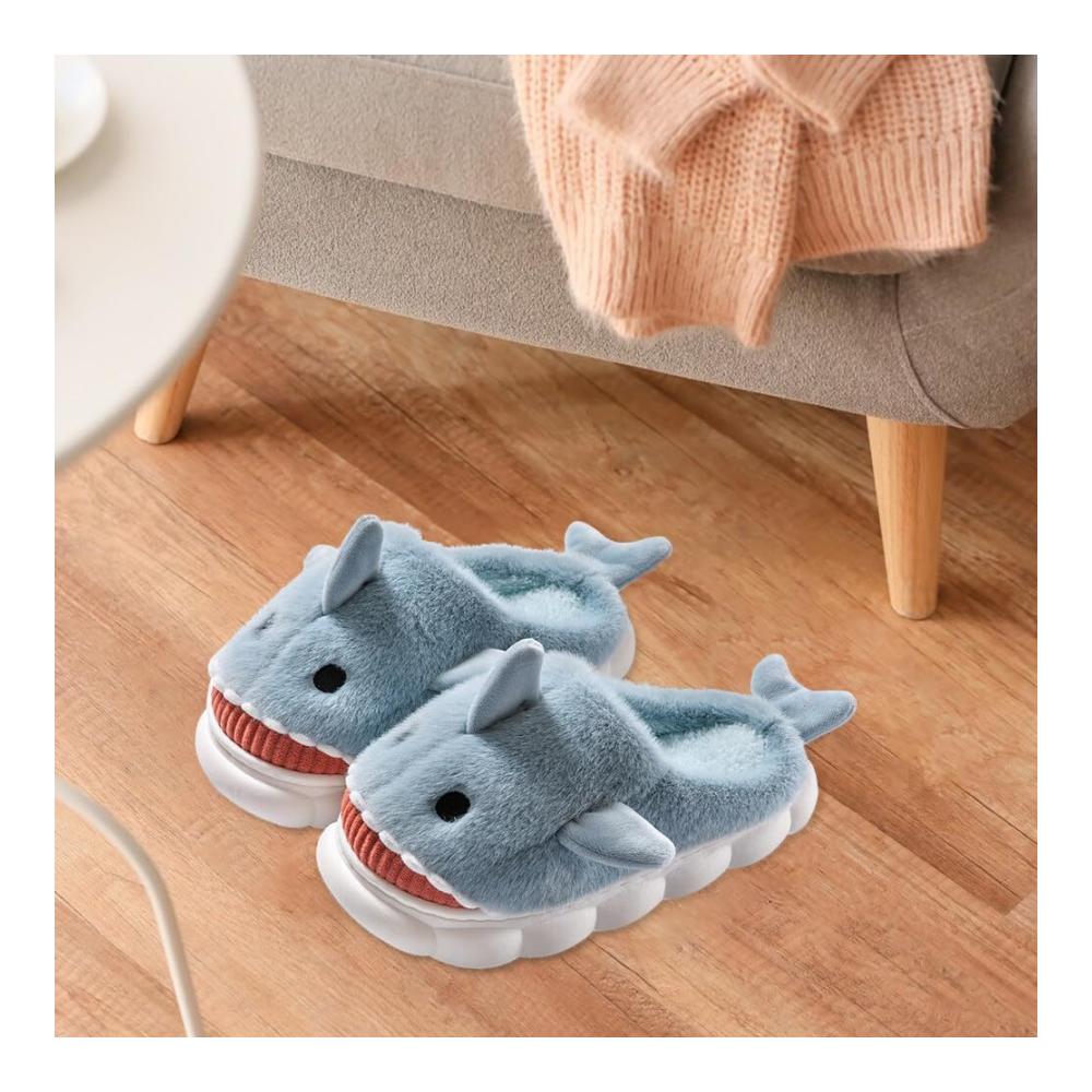 Entdecke den ultimativen Komfort Plüschige Hausschuhe für Damen und Herren | Rutschfeste Home Slippers mit tierischem Charme | Warme bequeme Schlappen für den Winter (Hellblau Größe 36/37 EU